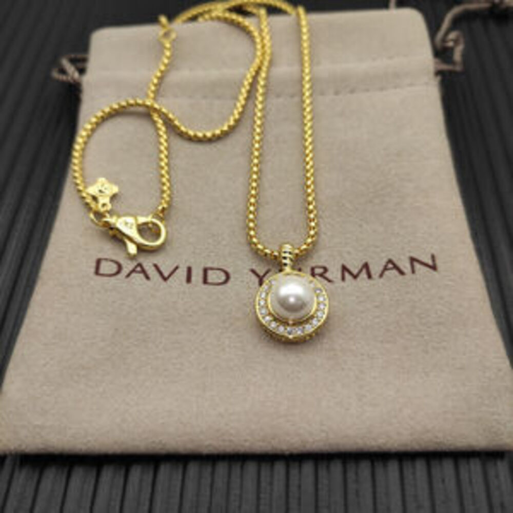 David Yurman Gold Round Pearl Necklace